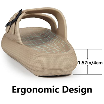 Weweya Double Buckle Waterproof Pillow Sandal for Comfort