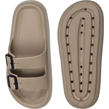 Weweya Double Buckle Waterproof Pillow Sandal for Comfort