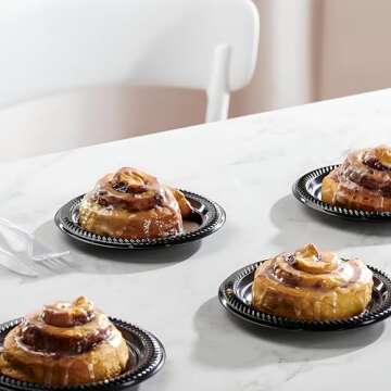 Amscan Black Party Pack Plates - 50 Durable 10.25" Plates