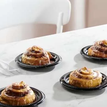 Amscan Black Party Pack Plates - 50 Durable 10.25" Plates