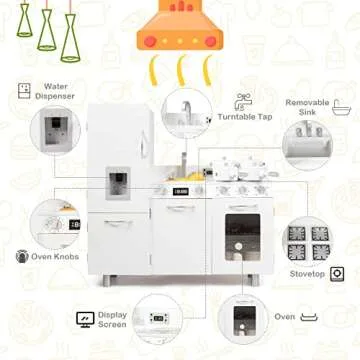 HONEY JOY Kids Wooden Kitchen Playset for Creative Play