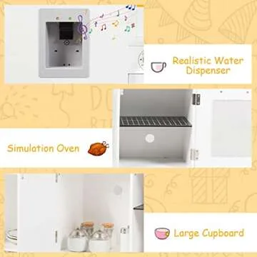 HONEY JOY Kids Wooden Kitchen Playset for Creative Play