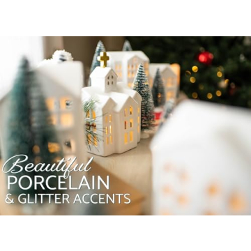 Elanze Designs 18 Piece White Christmas Village Set