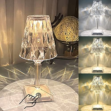 Versatile Crystal Table Lamp with Touch Control and Colors