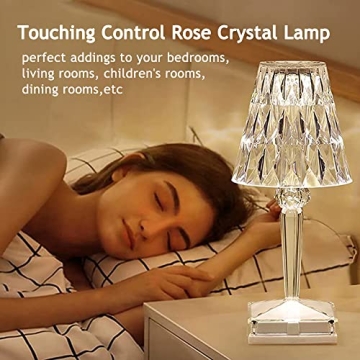 Versatile Crystal Table Lamp with Touch Control and Colors