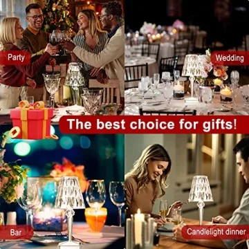 Versatile Crystal Table Lamp with Touch Control and Colors