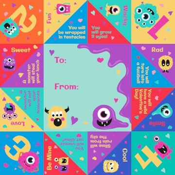 28 Pack Cootie Catcher Valentines Day Cards for Kids