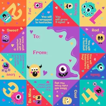 28 Pack Cootie Catcher Valentines Day Cards for Kids