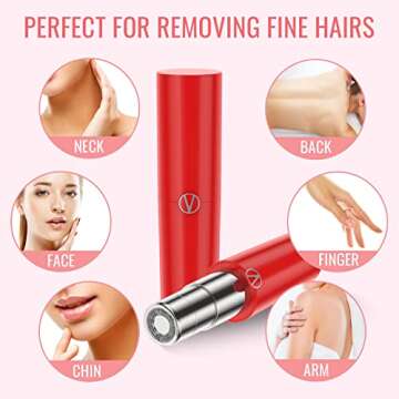 Vimdiff Facial Hair Removal for Women, Painless Facial Hair Remover for Women Face, Durable Hair Removal Device for Peach Fuzz Fine Hair Chin Cheek Upper Lip Tiny Hairs