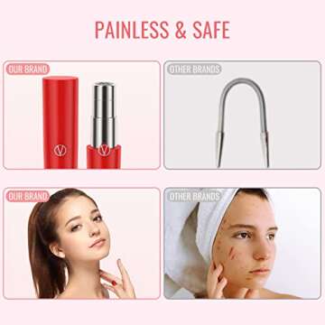 Vimdiff Facial Hair Removal for Women, Painless Facial Hair Remover for Women Face, Durable Hair Removal Device for Peach Fuzz Fine Hair Chin Cheek Upper Lip Tiny Hairs