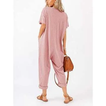 Aoysky Women's Oversize Button Up Jumpsuit for Casual Style
