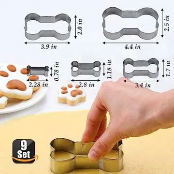 Set of 9-4 Silicone Molds Puppy Dog Paw and Bone，Silicone Dog Treat Molds and 5 Stainless Steel Bone Cookie Cutter，for Chocolate, Candy, Jelly, Dog Treats - Purple,Red,Pink,Blue