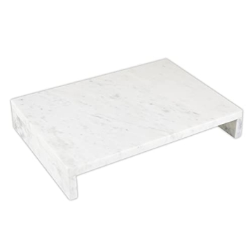 Santa Barbara Design Studio Waterfall Cheese Pedestal Board - Elegant White Marble Serving Tray