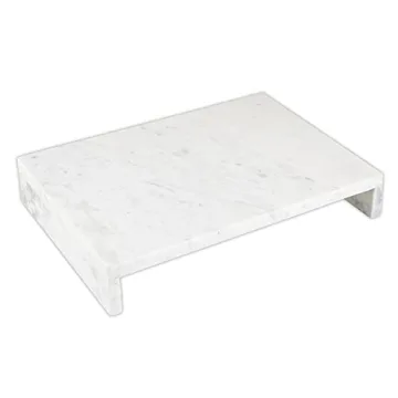 Santa Barbara Design Studio Waterfall Cheese Pedestal Board - Elegant White Marble Serving Tray