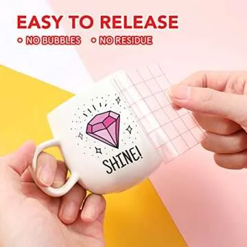 STOBOK Transfer Tape for Vinyl- 12" x 50 FT W/Red Alignment Grid Application Clear Vinyl Transfer Tape Roll, Adhesive Vinyl for Decals, Signs, Windows, Stickers