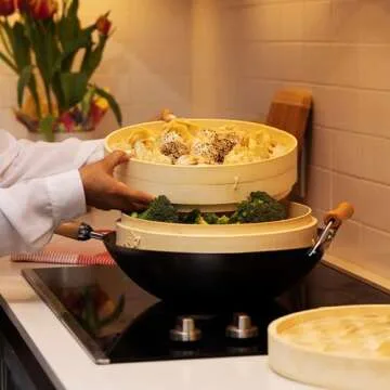 Joyce Chen 10-Inch Bamboo Steamer Baskets - Easy Steaming