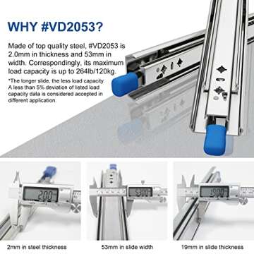 VADANIA 32" Heavy Duty Drawer Slide with Lock & Side Mount