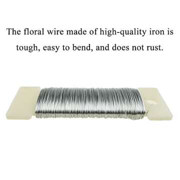 HAHIYO 26Gauge Silver 3Rolls Total 115Yards(345Feet) Metal Floral Wire Flexible Paddle Wire Florist Wire Garden Wire for Crafts Christmas Wreaths Tree Flower Arrangement Bouquet Wrapping Wedding DIY