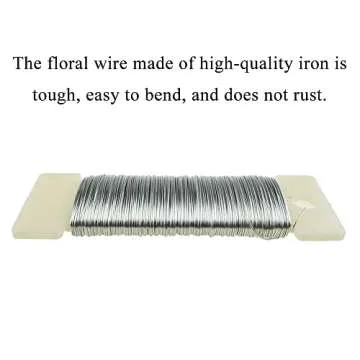 HAHIYO 26Gauge Silver 3Rolls Total 115Yards(345Feet) Metal Floral Wire Flexible Paddle Wire Florist Wire Garden Wire for Crafts Christmas Wreaths Tree Flower Arrangement Bouquet Wrapping Wedding DIY