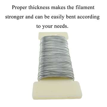 HAHIYO 26Gauge Silver 3Rolls Total 115Yards(345Feet) Metal Floral Wire Flexible Paddle Wire Florist Wire Garden Wire for Crafts Christmas Wreaths Tree Flower Arrangement Bouquet Wrapping Wedding DIY