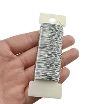 HAHIYO 26Gauge Silver 3Rolls Total 115Yards(345Feet) Metal Floral Wire Flexible Paddle Wire Florist Wire Garden Wire for Crafts Christmas Wreaths Tree Flower Arrangement Bouquet Wrapping Wedding DIY
