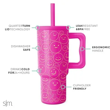 Kids 24oz Tumbler with Handle & Straw - Happy Days