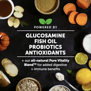 Pet Honesty Senior Dog Multivitamin - Essential Dog Vitamins and Supplements - Glucosamine, Probiotics, Omega Fish Oil for Dogs Health & Heart- Dogs Vitamins Health Supplies (Duck 90 ct)