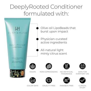 Hush & Hush DeeplyRooted Conditioner - Deep Conditioner for Dry Damaged Hair - Nourishing & Strength...