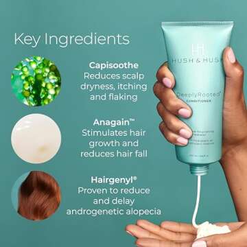 Hush & Hush DeeplyRooted Conditioner - Deep Conditioner for Dry Damaged Hair - Nourishing & Strengthening Hair Moisturizer for All Hair Types - Wash Out Or Leave In Strengthening Conditioner - 200ML