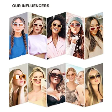 SOJOS Retro 90s Nude Rectangle Sunglasses Womens Mens Trendy Chunky Glasses Gradient Blue Frame Blue Lens