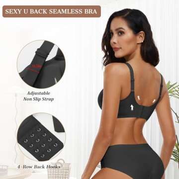 OEAK Womens Comfortable Wireless Bras Push Up Seamless Bralettes Soft V Neck Brassiere Scalloped Full Coverage Everyday Bra