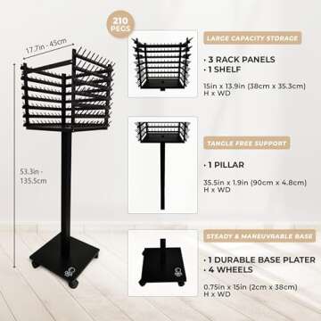 ORA Shop - Braiding Hair Rack, Hair Extension Holder, Hair Braiding Tools, Hair Product Organizer, W...