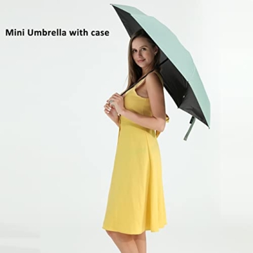 BAODINI Travel Mini Umbrella for Sun and Rain Protection