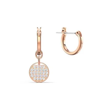 Swarovski Ginger Two-Sided Coin Hoops with Crystals