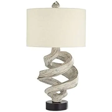 Possini Euro Design Organic Twist 29 1/4" Tall Rustic Modern Coastal End Table Lamp Brown Wood Finis...