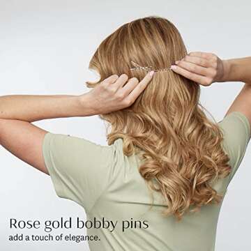 T3 Clip Kit with 4 Alligator Clips and 30 Rose Gold Bobby Pins | Section Hair for Easier Blow Drying and Styling for All Hair Lenths