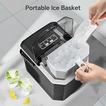 Crzoe Ice Maker - 26Lbs Daily, Portable Self-Cleaning