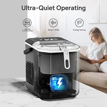 Crzoe Ice Maker - 26Lbs Daily, Portable Self-Cleaning