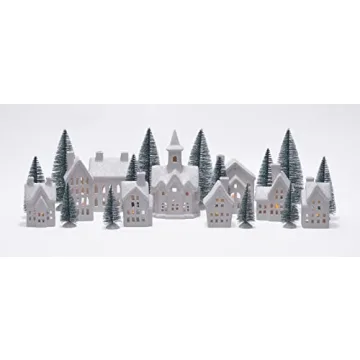 Mark Feldstein Winter Village LED Tea Light Holiday Set