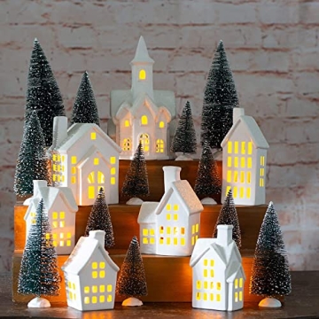 Mark Feldstein Winter Village LED Tea Light Holiday Set