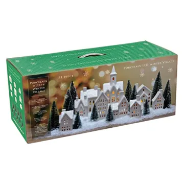 Mark Feldstein Winter Village LED Tea Light Holiday Set