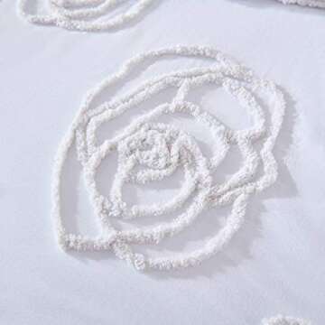 Betsey Johnson - Queen Duvet Cover Set, Reversible Cotton Bedding with Matching Shams, All Season Home Decor (Rambling Rose White, Queen)