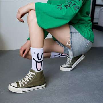 MORSNE Funny socks Novelty Cute Cool Colorful Cotton socks for Women and Men Cozy Gifts,10 pairs set