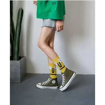 MORSNE Funny socks Novelty Cute Cool Colorful Cotton socks for Women and Men Cozy Gifts,10 pairs set