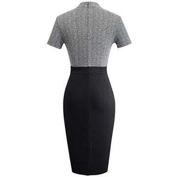 Elegant HOMEYEE Women's Short Sleeve Business Dress
