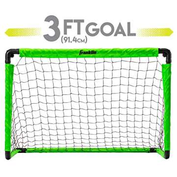 Franklin Sports Kids Mini Soccer Goal Set - Backyard/Indoor Mini Net + Ball Set with Pump - Portable...