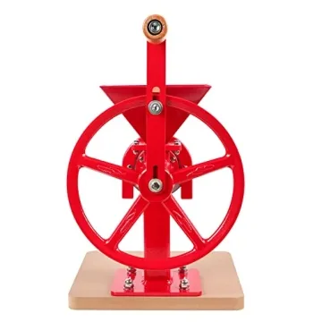 Mosakar Hand Crank Grain Mill Red - Adjustable Steel Burrs