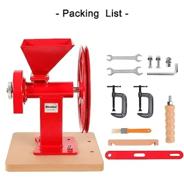 Mosakar Hand Crank Grain Mill Red - Adjustable Steel Burrs