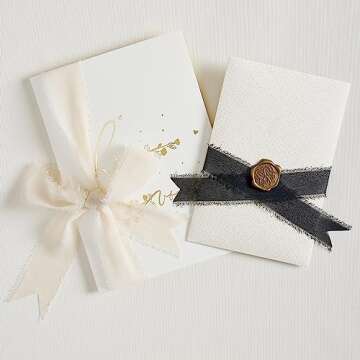 Keypan Light Nude Chiffon Silk Ribbon for Gift Wrapping - 1" 1.5" 2" x 7Yd Set Handmade Fringe Wedding Ribbons for Bridal Flower Bouquet Baby Shower