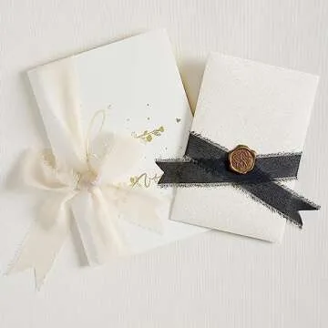 Keypan Light Nude Chiffon Silk Ribbon for Gift Wrapping - 1" 1.5" 2" x 7Yd Set Handmade Fringe Wedding Ribbons for Bridal Flower Bouquet Baby Shower